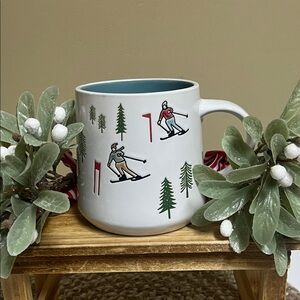Winter Sports Ceramic Mug - White and Blue